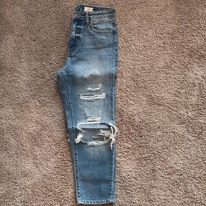 Distressed Blue Boyfriend Jeans